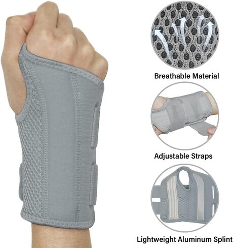 HYCOPROT Wrist Brace Night Wrist Sleep Support Splint Compression Sleeve Adjustable Straps for Wrist Pain Relief, Carpal Tunnel, Arthritis, Tendonitis, Fitness (Pink, S/M-Right Hand (Pack of 1)) in Saudi Arabia