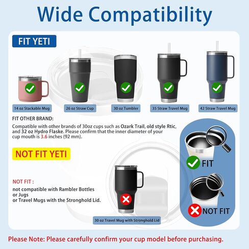20 oz Tumbler Lid, 2 Pack Magnetic Replacement Covers Compatible for YETI 20oz Tumbler, 16 oz Pints, 10/24oz Mug and 10oz Lowball, for Rambler, Ozark Trail, Old Style Rtic in Saudi Arabia