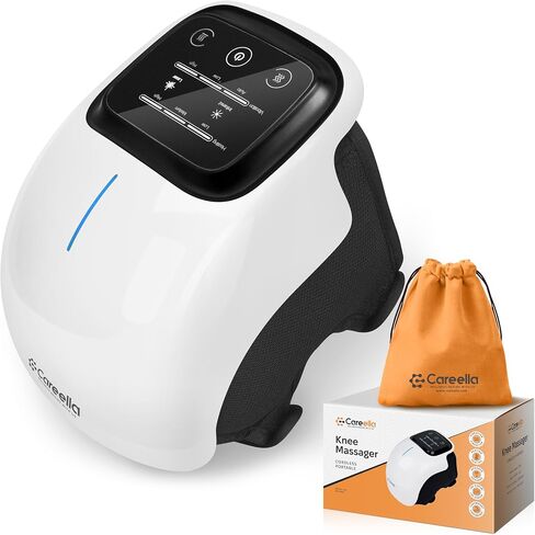 Careella Wireless Knee Massager with Heat, Comfort Vibration, Adjustable Straps, Cordless Design & Gentle Light – Heating Pad for Stiff Joints, Muscles and Knees – Portable Massage Device in Saudi Arabia