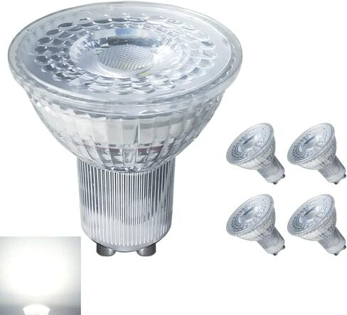 GU10 LED Light Bulb 5W Soft Warm White 3000K 400LM AC 85-265V NO Flicker Imitation Glass Cover 120 Degrees Wide Angle Non-Dimmable 40W Equivalent, for Ceiling Recessed Spotlight Lighting, 4-Pack in Saudi Arabia
