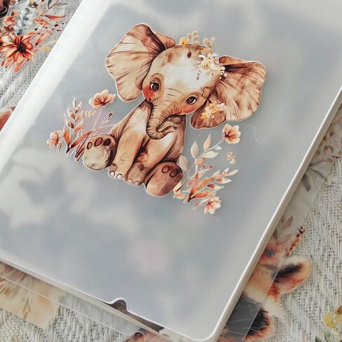 Rub on Transfers for Crafts 3 x 3 Inch Watercolor Boho Transfer Stickers for DIY Mug Thermos Cup (Animals) in Saudi Arabia