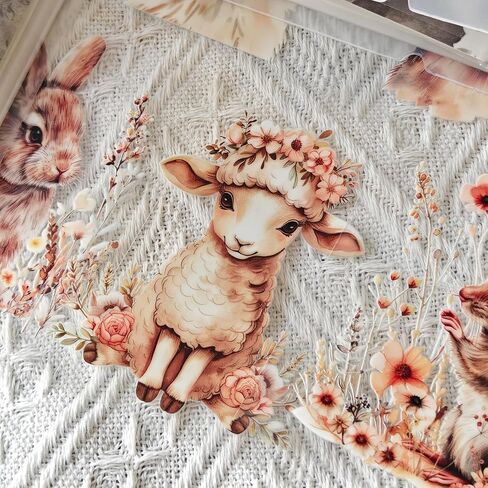 Rub on Transfers for Crafts 3 x 3 Inch Watercolor Boho Transfer Stickers for DIY Mug Thermos Cup (Animals) in Saudi Arabia