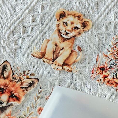 Rub on Transfers for Crafts 3 x 3 Inch Watercolor Boho Transfer Stickers for DIY Mug Thermos Cup (Animals) in Saudi Arabia