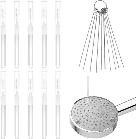 10pcs Shower Head Cleaners, with 10pcs Needle Picks Anti-Clogging Shower Head Cleaning Brush Tiny Crevice Cleaner Tool for Small Holes Gaps Nozzle Window Slot Household Bathroom (Rose Red) in Saudi Arabia