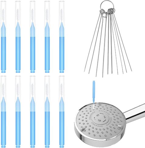 10pcs Shower Head Cleaners, with 10pcs Needle Picks Anti-Clogging Shower Head Cleaning Brush Tiny Crevice Cleaner Tool for Small Holes Gaps Nozzle Window Slot Household Bathroom (Rose Red) in Saudi Arabia