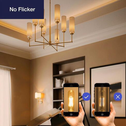 FLSNT 60W Equivalent Candelabra LED Light Bulbs, Dimmable T6/T25 LED Chandelier Bulbs, 90+ High CRI, 2700K Soft White, E12 Base, 550LM, 5.5W, 12 Pack in Saudi Arabia