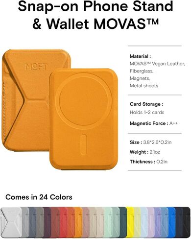 MOFT Magnetic Wallet Stand Compatible with iPhone 15/14/13/12 Series, Angle Adjustment & Magsafe Compatible MOVAS Phone Stand,BlackBerry in Kuwait