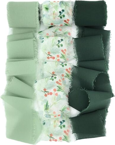 Fringe Chiffon Ribbon, 1.5" X 18 Yds Total, Blue Ribbon for Wedding Invitations, Bridal Bouquets, Gift Wrapping, Flower Arrangements, DIY Crafts (Blue) in Saudi Arabia