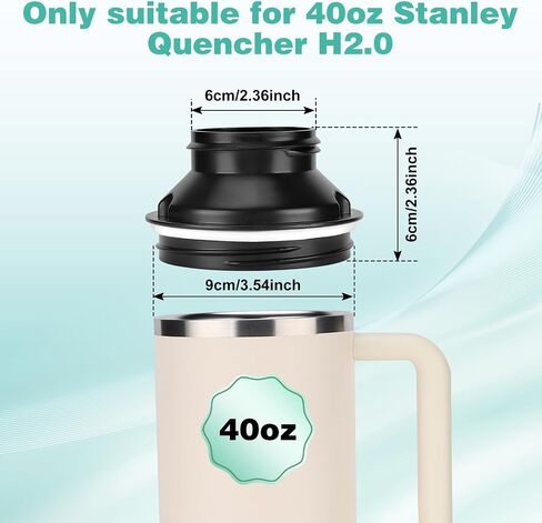 محول زجاجة 2pcs لكأس ستانلي 40 أوقية إلى Cirkul ، إكسسوارات محول غطاء الغطاء ، محول Cirkul Stanley BPA المجاني ، سيليكون من الدرجة الغذائية يناسب زجاجات ماء ستانلي (أبيض) in Saudi Arabia