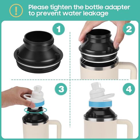 محول زجاجة 2pcs لكأس ستانلي 40 أوقية إلى Cirkul ، إكسسوارات محول غطاء الغطاء ، محول Cirkul Stanley BPA المجاني ، سيليكون من الدرجة الغذائية يناسب زجاجات ماء ستانلي (أبيض) in Saudi Arabia