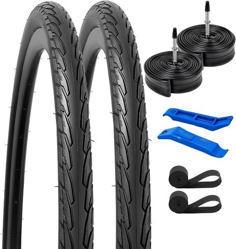 YUNSCM 2-PCS 700C Bike Tires 700x38C/40-622 and 700C Bike Tubes Schrader Valve with 2 Rim Strips Compatible with 700x36C 700x37C 700 x 38C 700x39C 700x40C Bike Bicycle Tires and Tubes (Y-924) in Saudi Arabia
