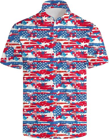 Golf Polo Shirts for Men Funny Print Golf Polos Short Sleeve Performance Men's Golf Shirts Dry Fit in Kuwait