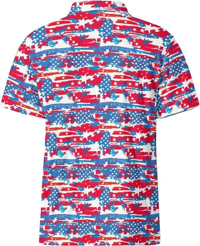 Golf Polo Shirts for Men Funny Print Golf Polos Short Sleeve Performance Men's Golf Shirts Dry Fit in Kuwait