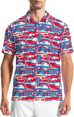 Golf Polo Shirts for Men Funny Print Golf Polos Short Sleeve Performance Men's Golf Shirts Dry Fit in Kuwait