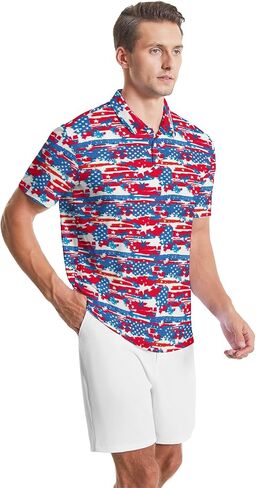 Golf Polo Shirts for Men Funny Print Golf Polos Short Sleeve Performance Men's Golf Shirts Dry Fit in Kuwait