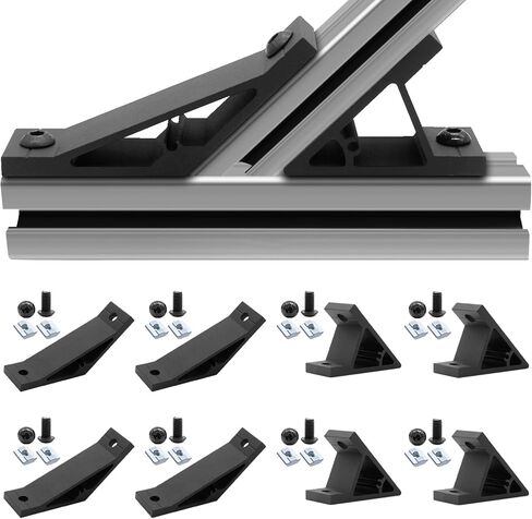 8 قطع 2020 45/135 درجة موصل دعامة زاوية 2020 ملحقات فتحة T-Slot V-Slot مع براغي وصواميل لملحقات تأطير الطابعة ثلاثية الأبعاد لزاوية بثق الألومنيوم 2020 فضية in Kuwait