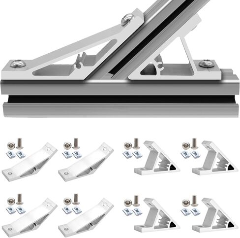 8Pcs 2020 45/135 Degree Angle Corner Bracket Black 2020 Extrusion Hardware T-Slot V-Slot Accessories with Screws and Nuts for 2020 Aluminum Extrusion Connector 3D Printer Accessories in Kuwait