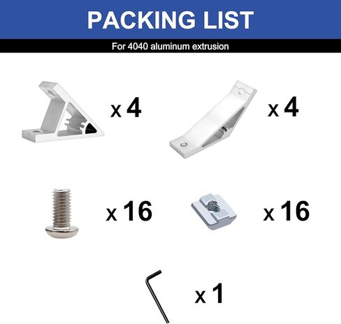 8Pcs 2020 45/135 Degree Angle Corner Bracket Black 2020 Extrusion Hardware T-Slot V-Slot Accessories with Screws and Nuts for 2020 Aluminum Extrusion Connector 3D Printer Accessories in Kuwait