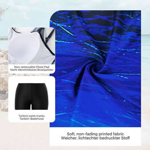 Hanna Nikole Plus Size Swimdress for Women Tankini Swimsuits Flowy Two Pieces Bathing Suits with Shorts in Saudi Arabia