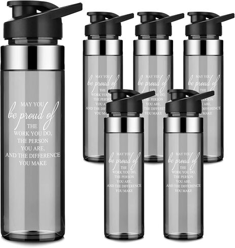 Dandat 6 Pcs 21oz Team Water Bottle Bulk Employee Appreciation Gifts Bulk Water Bottle May You Be Proud Sign Gift for Coach Athlete Team Portable Sports Supplies(White) in Kuwait