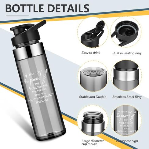 Dandat 6 Pcs 21oz Team Water Bottle Bulk Employee Appreciation Gifts Bulk Water Bottle May You Be Proud Sign Gift for Coach Athlete Team Portable Sports Supplies(White) in Kuwait