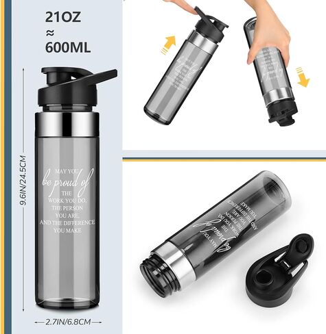 Dandat 6 Pcs 21oz Team Water Bottle Bulk Employee Appreciation Gifts Bulk Water Bottle May You Be Proud Sign Gift for Coach Athlete Team Portable Sports Supplies(White) in Kuwait