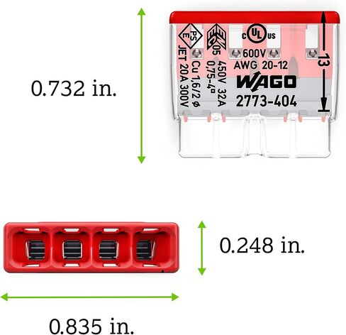 2773-408 | WAGO Wall-Nuts® PUSHWIRE® Splicing Connector | for Solid and Stranded Conductors | 8-Conductor | Light Gray Cover | [Box of 40 Pieces] in Saudi Arabia