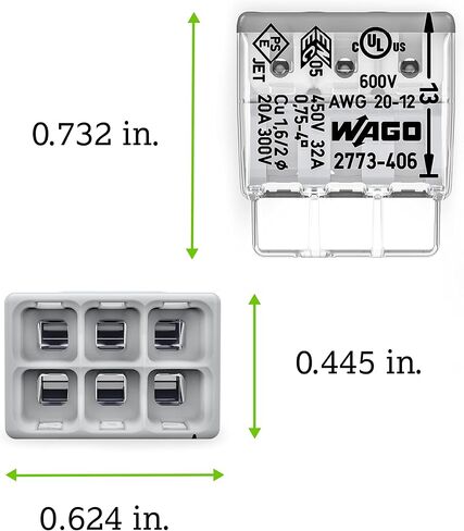 2773-408 | WAGO Wall-Nuts® PUSHWIRE® Splicing Connector | for Solid and Stranded Conductors | 8-Conductor | Light Gray Cover | [Box of 40 Pieces] in Saudi Arabia