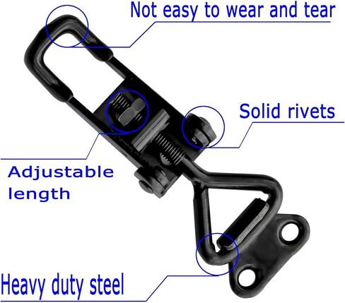 4PACK CHEMPACK TOGGLE LATCH CLAMP ، 1320 رطلاً 4003 مشبك تبديل على طراز Latch مع خطاف القفل ، قم بسحب المزلاج مع صفيحة ، مربعات رسم المعادن السريعة لصناديق أدوات باب STRUNCE JIG SMOKER in Saudi Arabia