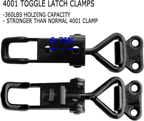 4PACK CHEMPACK TOGGLE LATCH CLAMP ، 1320 رطلاً 4003 مشبك تبديل على طراز Latch مع خطاف القفل ، قم بسحب المزلاج مع صفيحة ، مربعات رسم المعادن السريعة لصناديق أدوات باب STRUNCE JIG SMOKER in Saudi Arabia