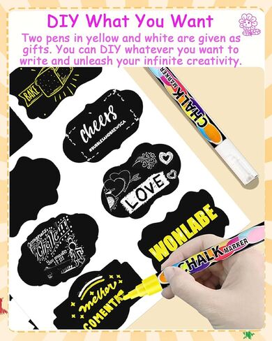 Handwritten Stickers 3x2 Inches ，160 Premium Decals +1 Free Pen，Labels for Jars Canisters & Storage Bins，Waterproof Self-Adhesive DIY Craft Supplies, Scrapbooking, School Office Home Decor in Saudi Arabia