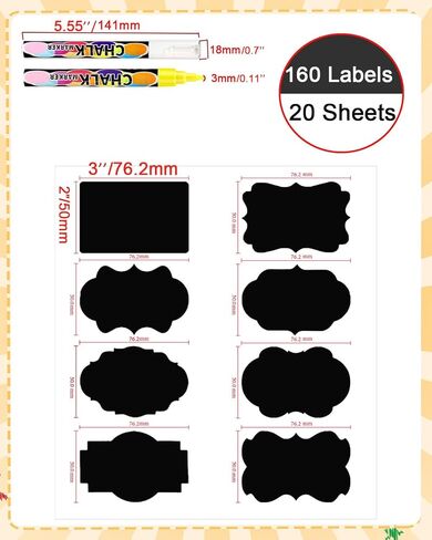 Handwritten Stickers 3x2 Inches ，160 Premium Decals +1 Free Pen，Labels for Jars Canisters & Storage Bins，Waterproof Self-Adhesive DIY Craft Supplies, Scrapbooking, School Office Home Decor in Saudi Arabia