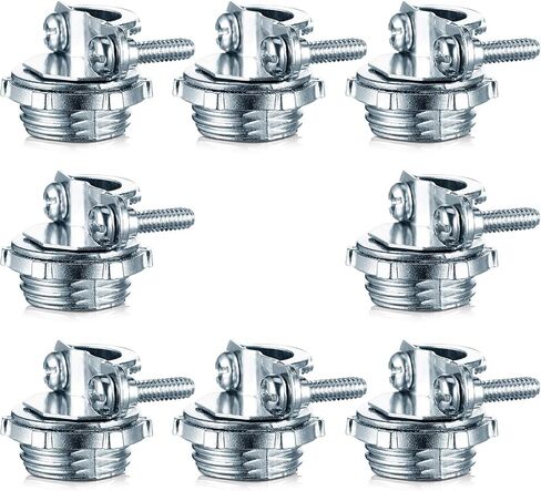 4 Pieces 3/4 Inch Clamp Type Cable Connector for Metallic Conduit Protect Cables Electric Wires Electrical Box Silver Zinc in Saudi Arabia