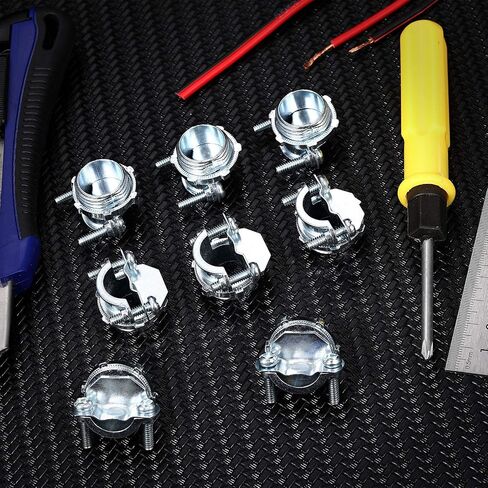 4 Pieces 3/4 Inch Clamp Type Cable Connector for Metallic Conduit Protect Cables Electric Wires Electrical Box Silver Zinc in Saudi Arabia