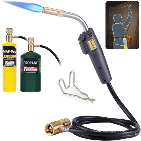 Propane Torch, Mapp Gas Torch with Included Holster, Trigger Start Hose Torch, Map Gas Torch Kit Adjustment Knob, Brazing Torch Kit, Soldering Welding Torch in Kuwait