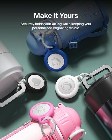 حامل آمن من Belkin Apple AirTag مع حلقة مفاتيح - حافظة متينة مقاومة للخدش مع وجه مفتوح وحواف مرتفعة - ملحق سلسلة مفاتيح AirTag الواقية للمفاتيح والحيوانات الأليفة والأمتعة وحقائب الظهر - 4 عبوات باللون الأسود in Kuwait