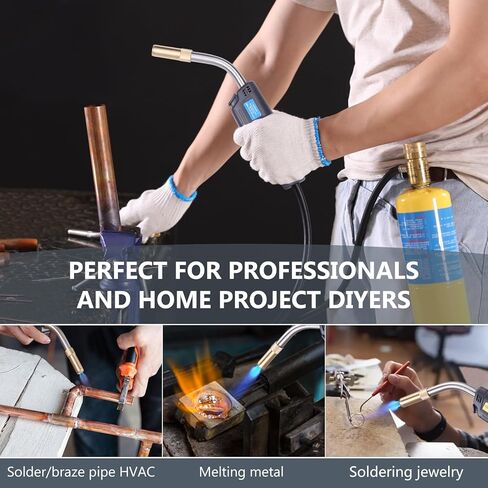 Propane Torch, Mapp Gas Torch with Included Holster, Trigger Start Hose Torch, Map Gas Torch Kit Adjustment Knob, Brazing Torch Kit, Soldering Welding Torch in Kuwait