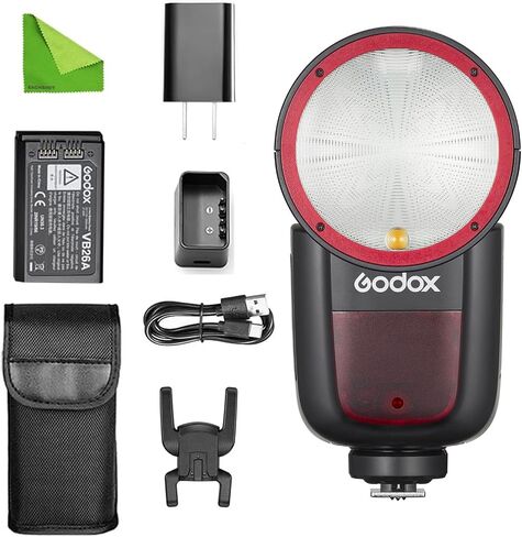 Godox V1 V1-C V1C Flash for Canon Cameras, 76Ws TTL Flash Speedlight 1/8000 HSS, 480 Full Power Flashes, 1.5s Recycle Time, Li-ion Battery Godox Flash Speedlite for Canon (Godox V1C USA Version) in Saudi Arabia