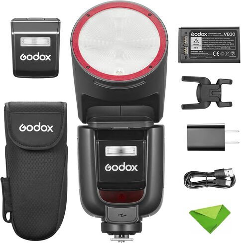 Godox V1 V1-C V1C Flash for Canon Cameras, 76Ws TTL Flash Speedlight 1/8000 HSS, 480 Full Power Flashes, 1.5s Recycle Time, Li-ion Battery Godox Flash Speedlite for Canon (Godox V1C USA Version) in Saudi Arabia