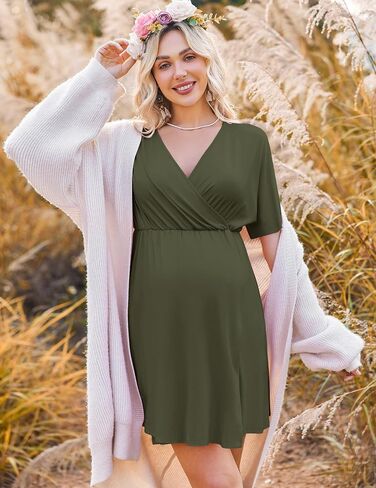Ekouaer Labor and Delivery Gown for Hospital Maternity Nursing Dress Nightgown Short Sleeve Pajamas for Breastfeeding in Saudi Arabia