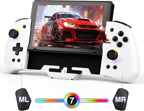 Switch Controller for Nintendo Switch/Switch OLED, One-Piece Split Pad Switch pro controller for Switch Joycons Handheld Controller with 8 Colors Lights in Saudi Arabia