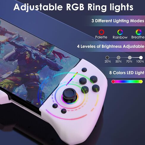 Switch Controller for Nintendo Switch/Switch OLED, One-Piece Split Pad Switch pro controller for Switch Joycons Handheld Controller with 8 Colors Lights in Saudi Arabia