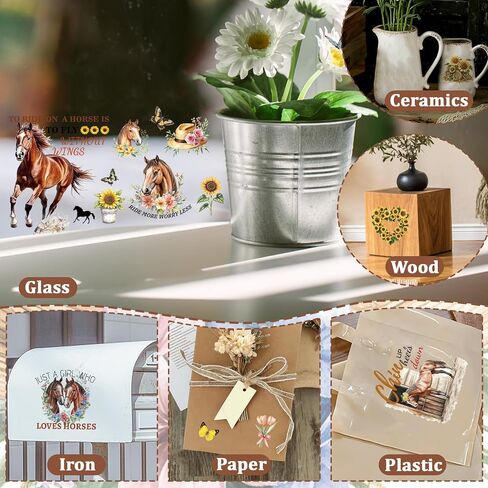 WANDIC 6PCS Spring Animals Rub On Transfer Stickers, Forest and Lake Scenery Decals Fox Rabbit Animals for Furniture Scrapbooking Window, 15 * 30cm in Saudi Arabia