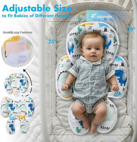 Baby Car seat Head Support, 2-in-1 Infant Car Seat Insert for Newborn Girls Boys Extra Soft Baby Support Pillow Cushion for Carseats, Strollers, Swings and Bouncers in Saudi Arabia
