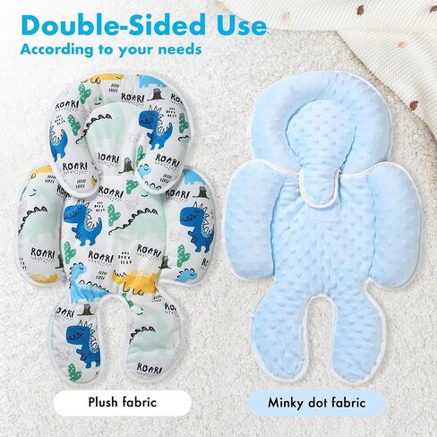 Baby Car seat Head Support, 2-in-1 Infant Car Seat Insert for Newborn Girls Boys Extra Soft Baby Support Pillow Cushion for Carseats, Strollers, Swings and Bouncers in Saudi Arabia