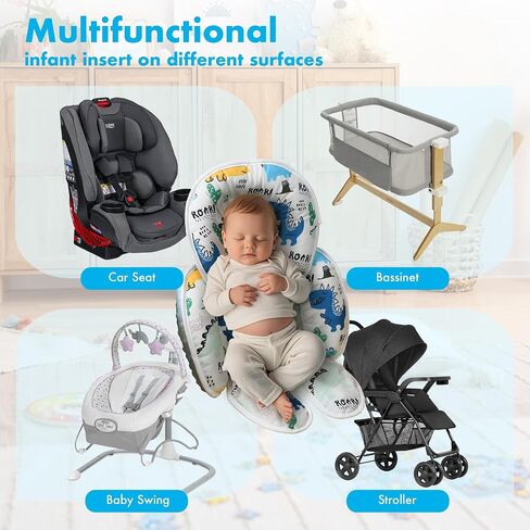 Baby Car seat Head Support, 2-in-1 Infant Car Seat Insert for Newborn Girls Boys Extra Soft Baby Support Pillow Cushion for Carseats, Strollers, Swings and Bouncers in Saudi Arabia