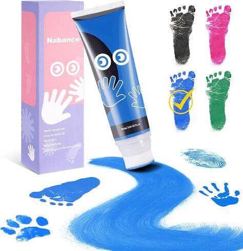Nabance 2.54 fl oz Black Baby Hand and Footprint Friendly Ink Paint, Dog Cat Paw Print Safe Ink, Non-Toxic Acid-Free, Safe Gentle for Home School Christmas New Year DIY Keepsake Stamp in Saudi Arabia