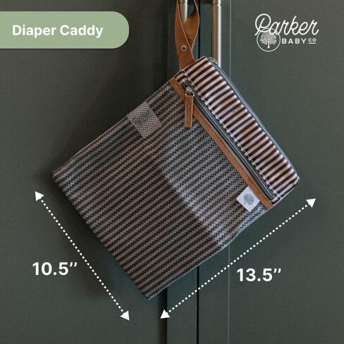 Parker Baby Cloth Diaper Wet Dry Bag - Waterproof Reusable Diaper Bag Accessory with Mesh Organizer and Zippered Pocket for Soiled or Wet Clothes, Diapers, Wipes, Swimsuits in Kuwait