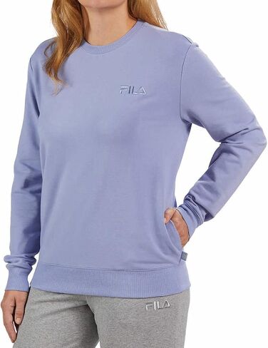 Fila Womens Midweight French Terry Crewneck Long Sleeve Sweatshirt (XX-Large, Crystal Blue) in Kuwait