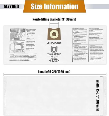 for Ridgid Shop Vac bags 3-4.5 Gallon, Size C VF3501 High-Efficiency Dust Collection Vac Bags. 5 Pack in Saudi Arabia